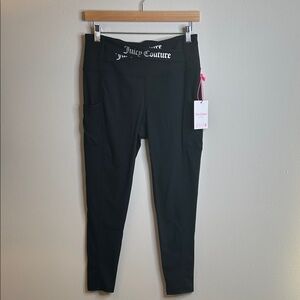 Juicy Couture Sport Black Leggings with Logo Waistband